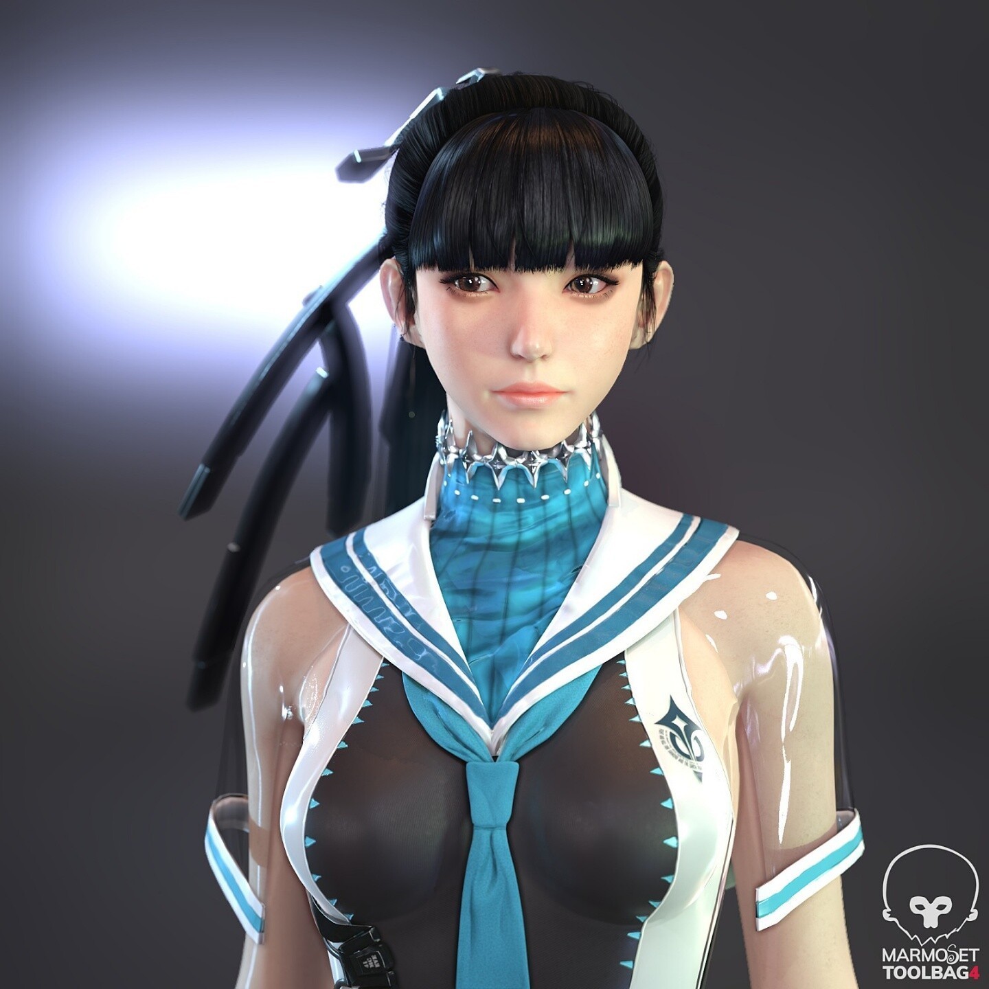 国外大神自制星刃女主模型展示性感身材