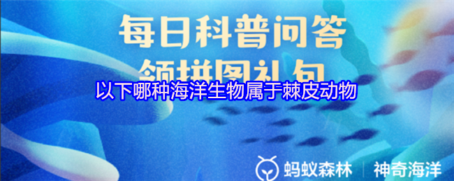 《支付宝》哪些海洋生物是棘皮动物？