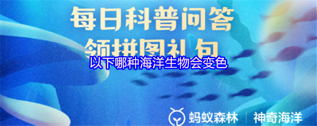 《支付宝》海洋生物变色的种类有哪些？