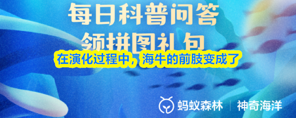 《支付宝》海牛演化历程中的前肢变迁
