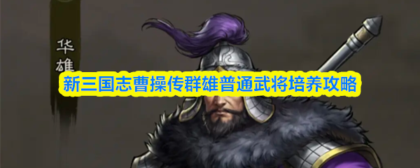 《新三国志曹操传》新三国志曹操传：提升群雄普通武将的有效方法